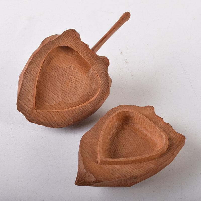 ぽぽっち　津田亮友造　飛騨高山　一位一刀彫ほおずき香合　共箱　V　7904