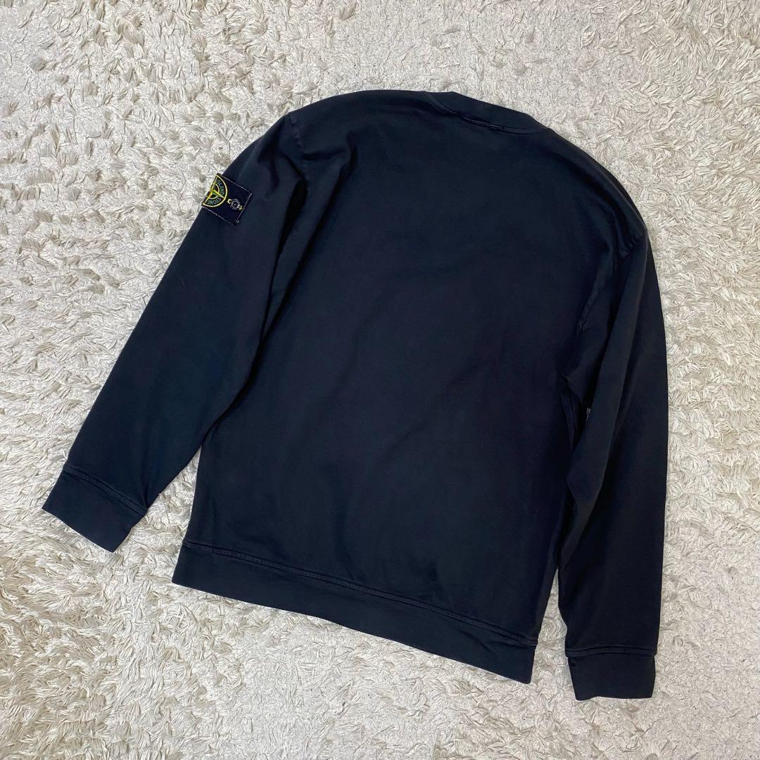ストーンアイランド　長袖Tシャツ　ロゴワッペン　ブラック　S