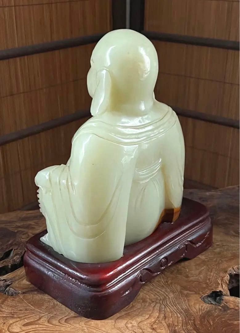 中国美術 時代 翡翠 瑪瑙 緑玉 弥勒菩薩 七福神 台座付き 総重量 約4.5㎏