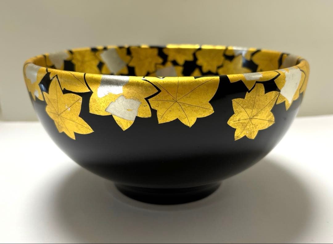 高級漆器　京都　アソベ　紅葉蒔絵　菓子鉢　深鉢　少々難あり　未使用
