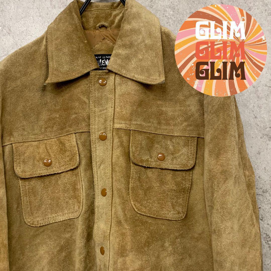 US古着◆スエード レザー ジャケット メンズ L程