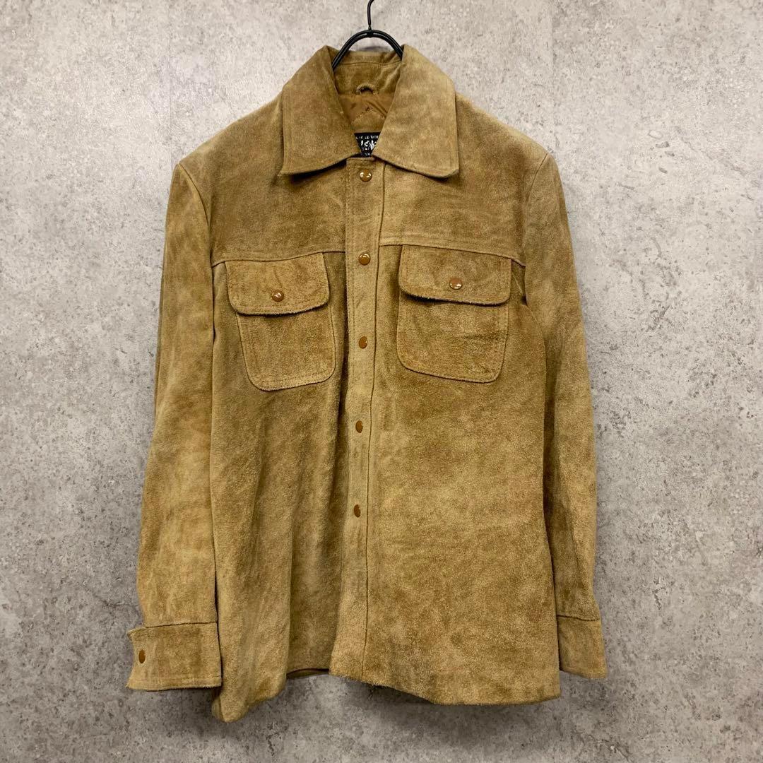 US古着◆スエード レザー ジャケット メンズ L程