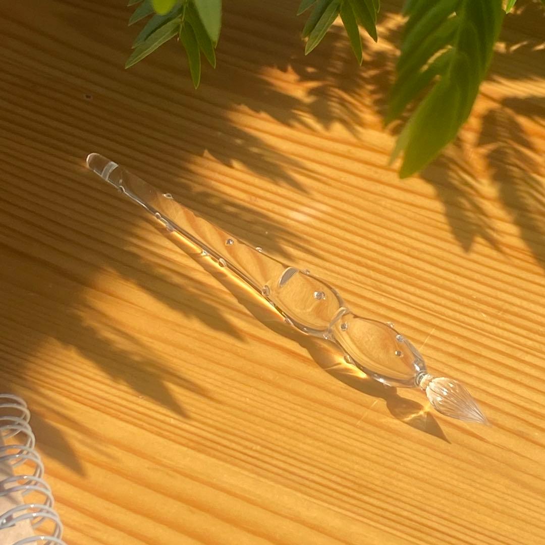 クリスタルクリア ガラスペン／硝子ペン／軽い 持ちやすい 書き心地◎ 割れにくい