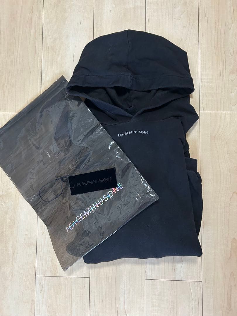 PEACEMINUSONE ブラック フードパーカー