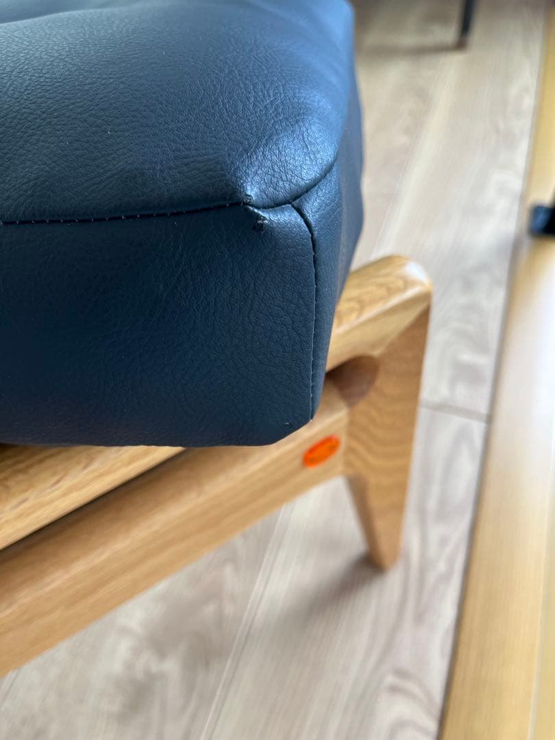 美品MARUNI60 マルニロクマル オットマン レザーブラック　オークフレーム