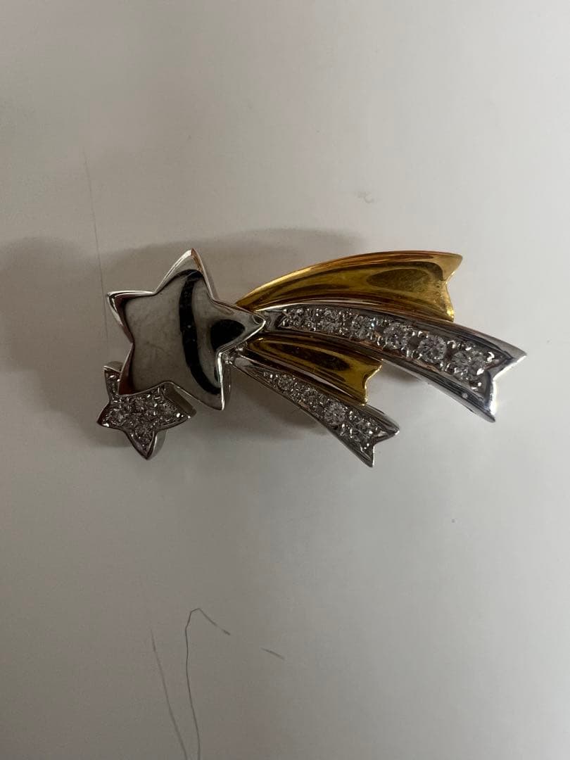 ショー　ヤマガタ　ブローチ　k18 pt900 ダイヤ　総重量約5.4g 保証書