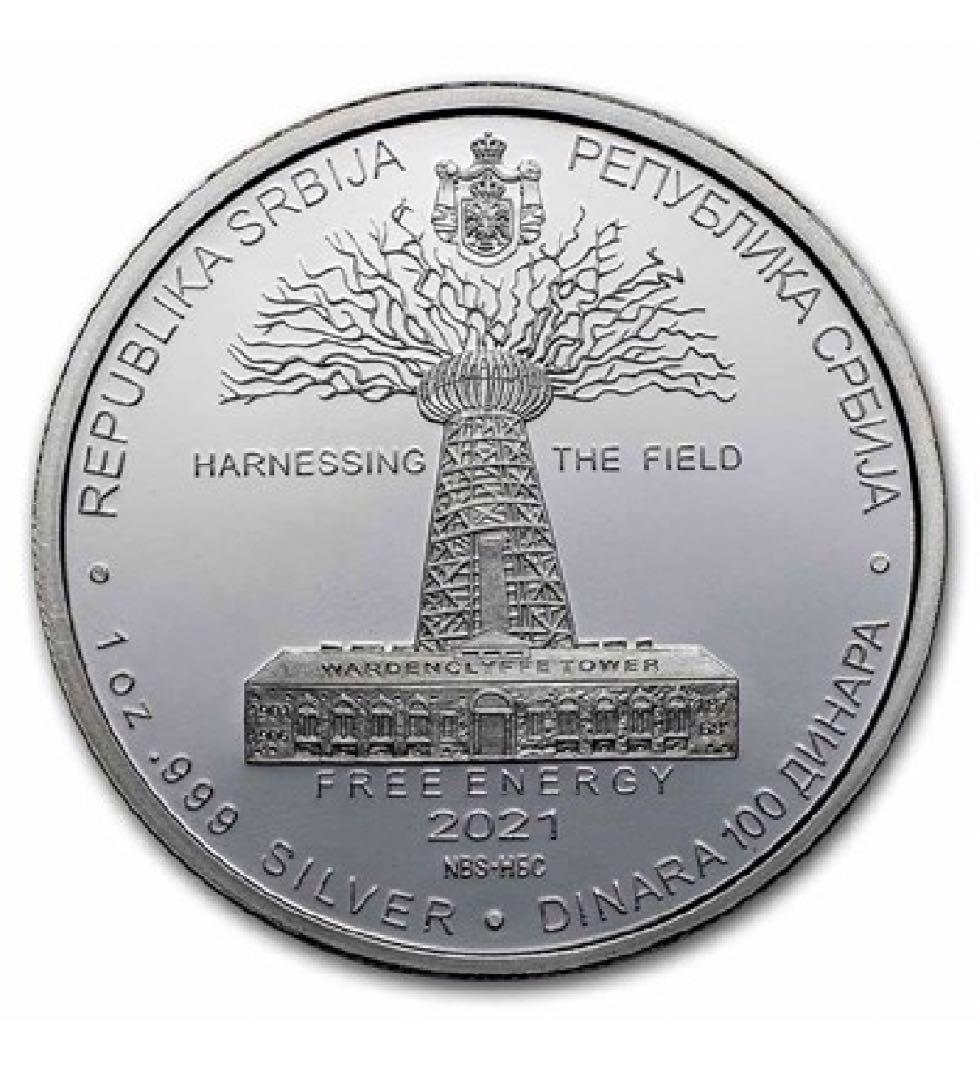 2021年　テスラ銀貨　プルーフver 1オンス　1枚