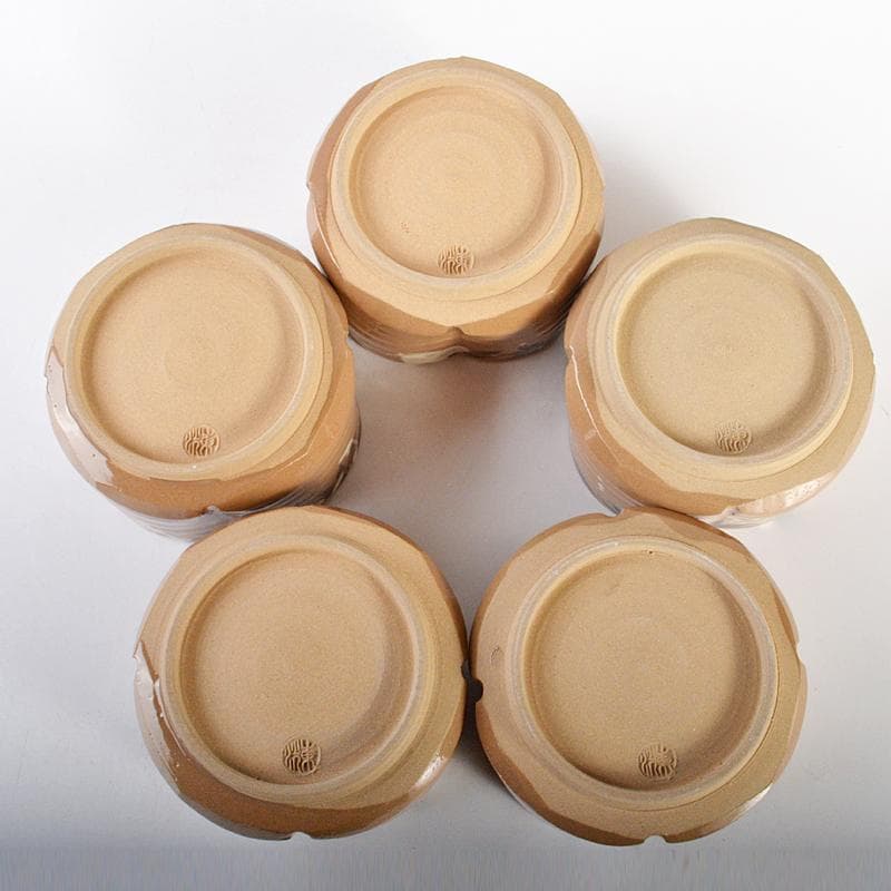 京焼　加陽庵　中村東洸作　乾山意雪笹　小鉢　五客　共箱　D　R6723