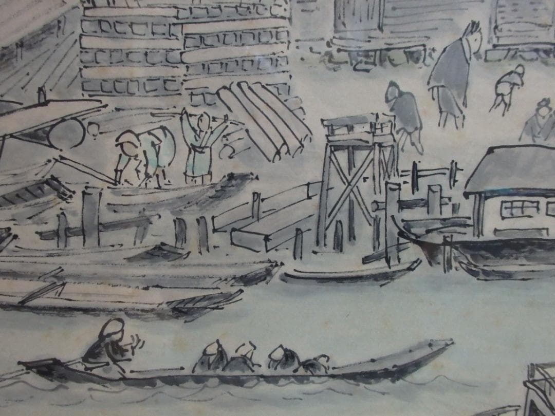 逸品 高橋五仙子『萬代橋』思い出の新潟百景　貴重　紙本　 直筆本物保証 扁額