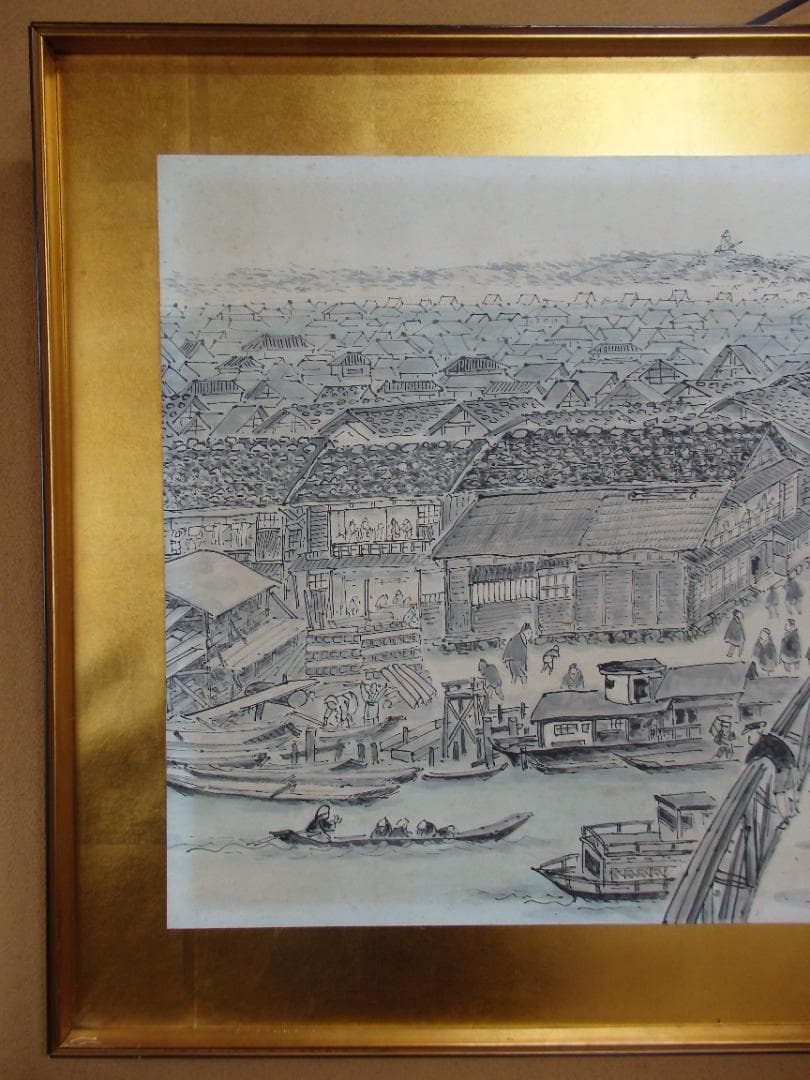 逸品 高橋五仙子『萬代橋』思い出の新潟百景　貴重　紙本　 直筆本物保証 扁額