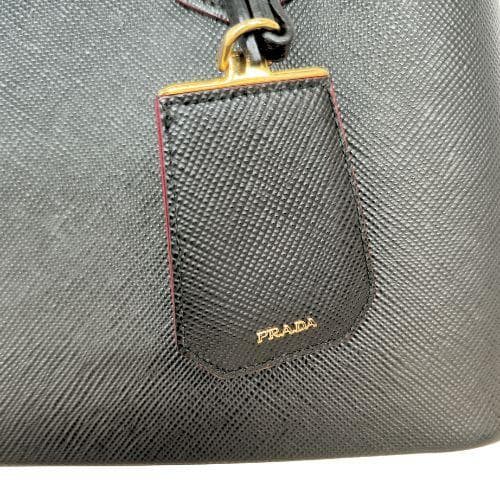 PRADA ドゥーブレ　ミディアム　トートバッグ　サファイアーノレザー