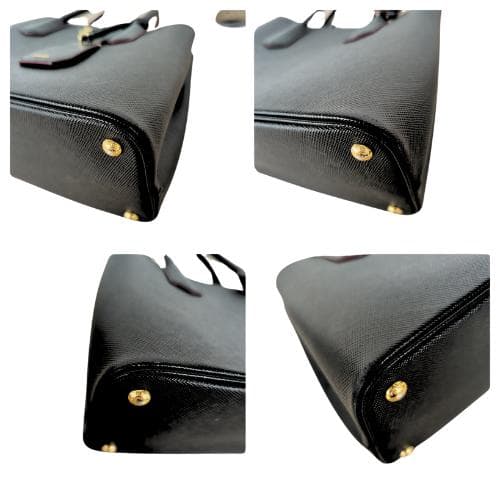 PRADA ドゥーブレ　ミディアム　トートバッグ　サファイアーノレザー