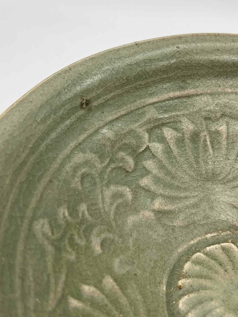 宋時代　青磁　耀州窯刻花碗　龍泉盞　茶碗　【旧家蔵出し】 唐物(A-64)