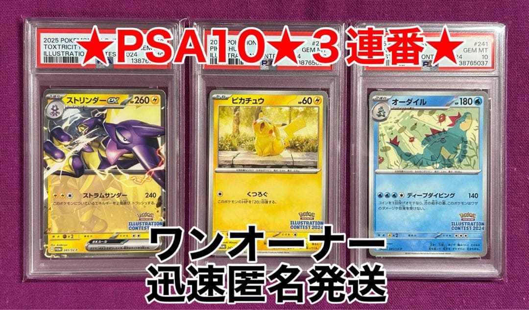 ★PSA10★3連番★ワンオーナー★ピカチュウプロモ★迅速匿名発送★A★