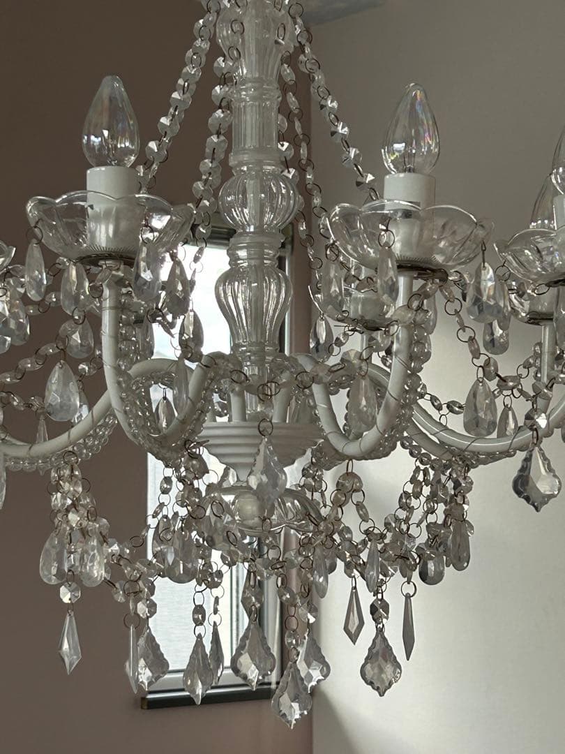 ◆プリンセスシャンデリア　《8灯》アンティーク ホワイト 姫系