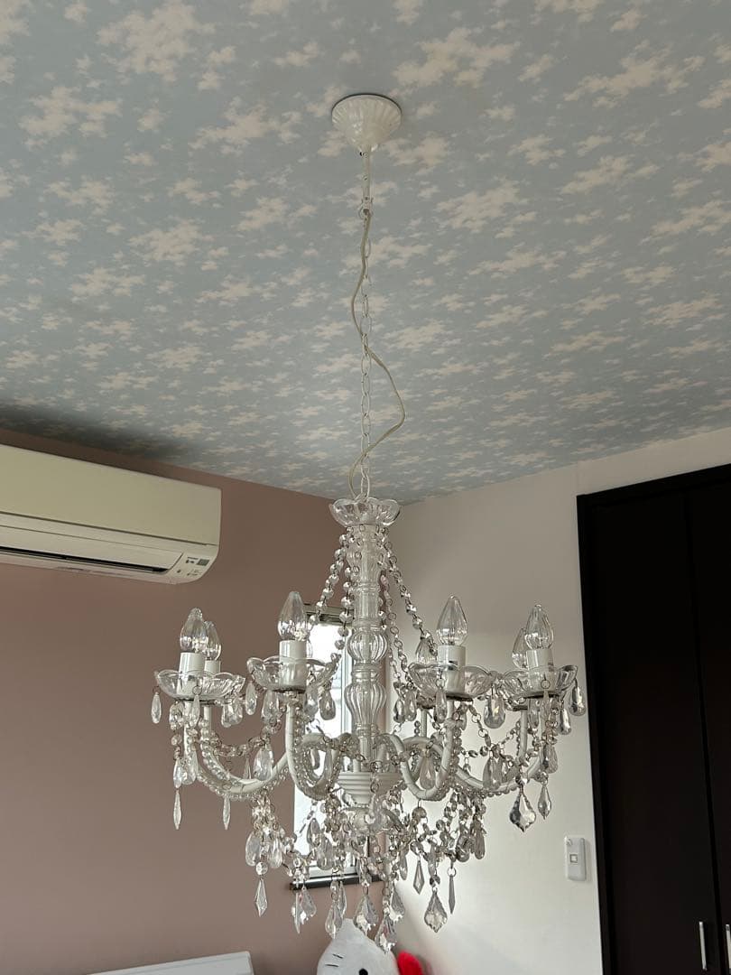 ◆プリンセスシャンデリア　《8灯》アンティーク ホワイト 姫系