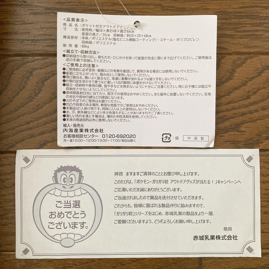 ポケモン ガリガリ君 懸賞 当選品 ピクニックチェア アウトドアチェア