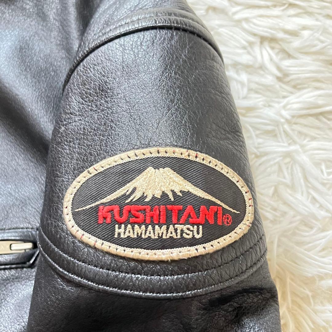 【美品】クシタニ　シングルライダースジャケット　ラムレザー　ワッペン　ブラック