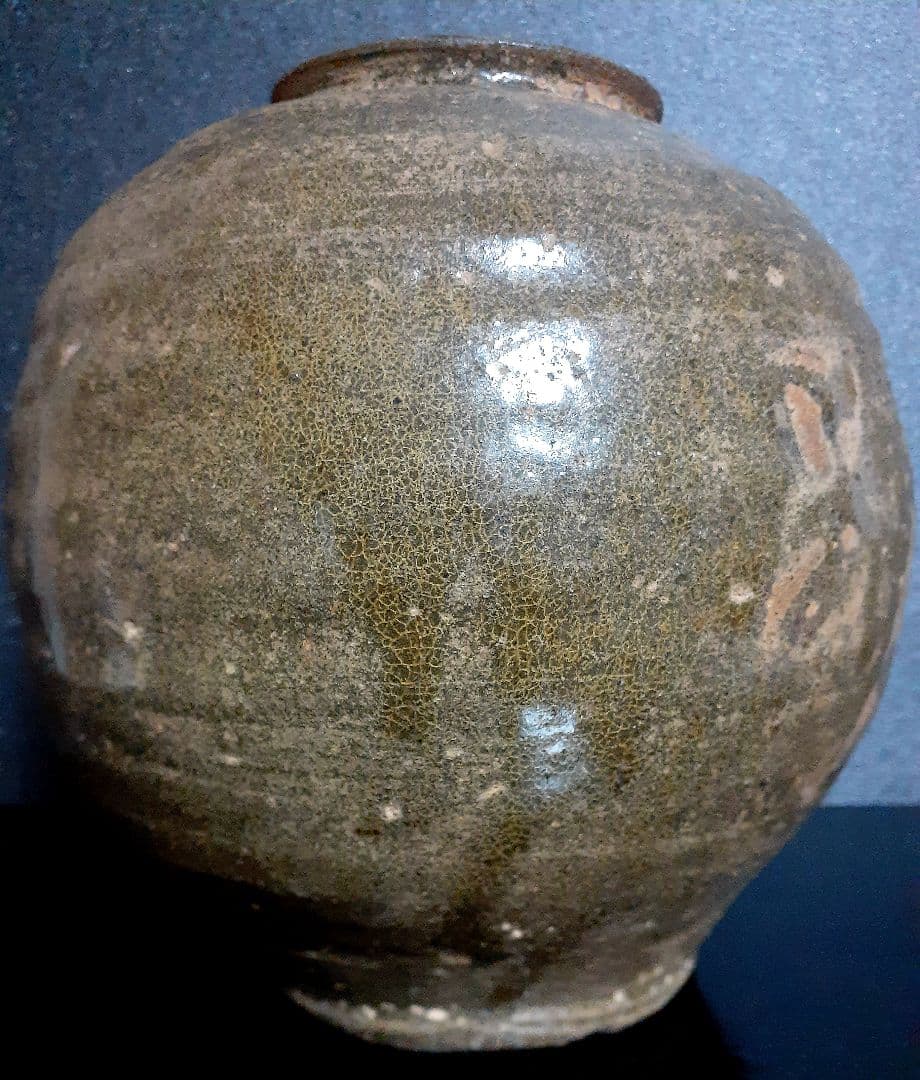 【真作保証】朝鮮古美術　朝鮮古陶磁器　李氏朝鮮時代　李朝青磁　大壺