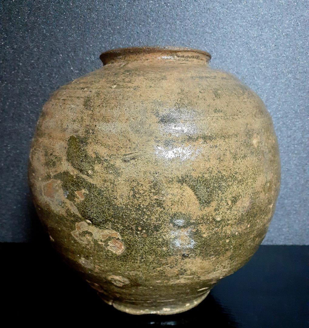 【真作保証】朝鮮古美術　朝鮮古陶磁器　李氏朝鮮時代　李朝青磁　大壺