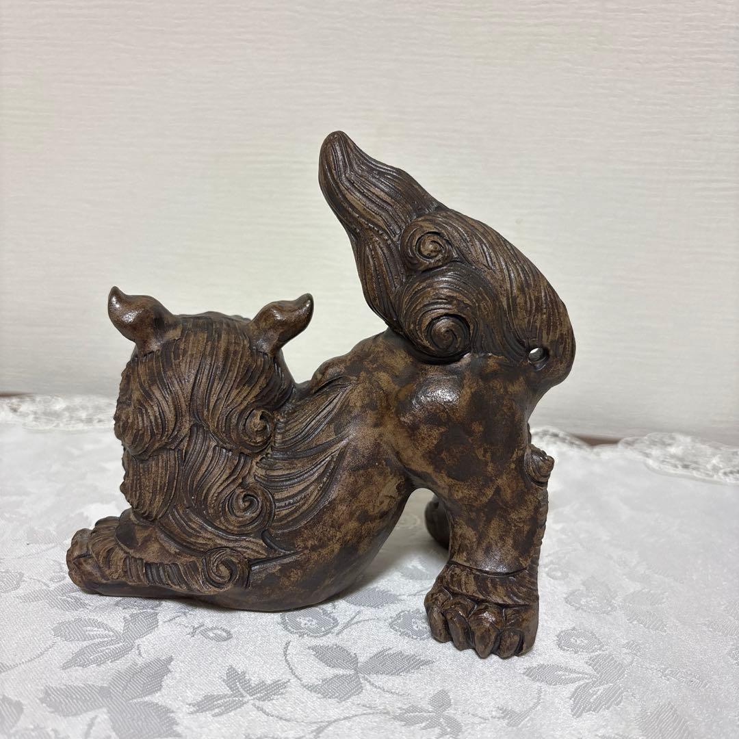 シーサー像 陶器製　在銘