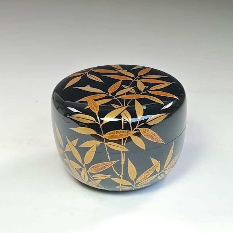 イ783 棗『道場宗廣作』『露笹　大平棗　共箱』茶器　茶道具