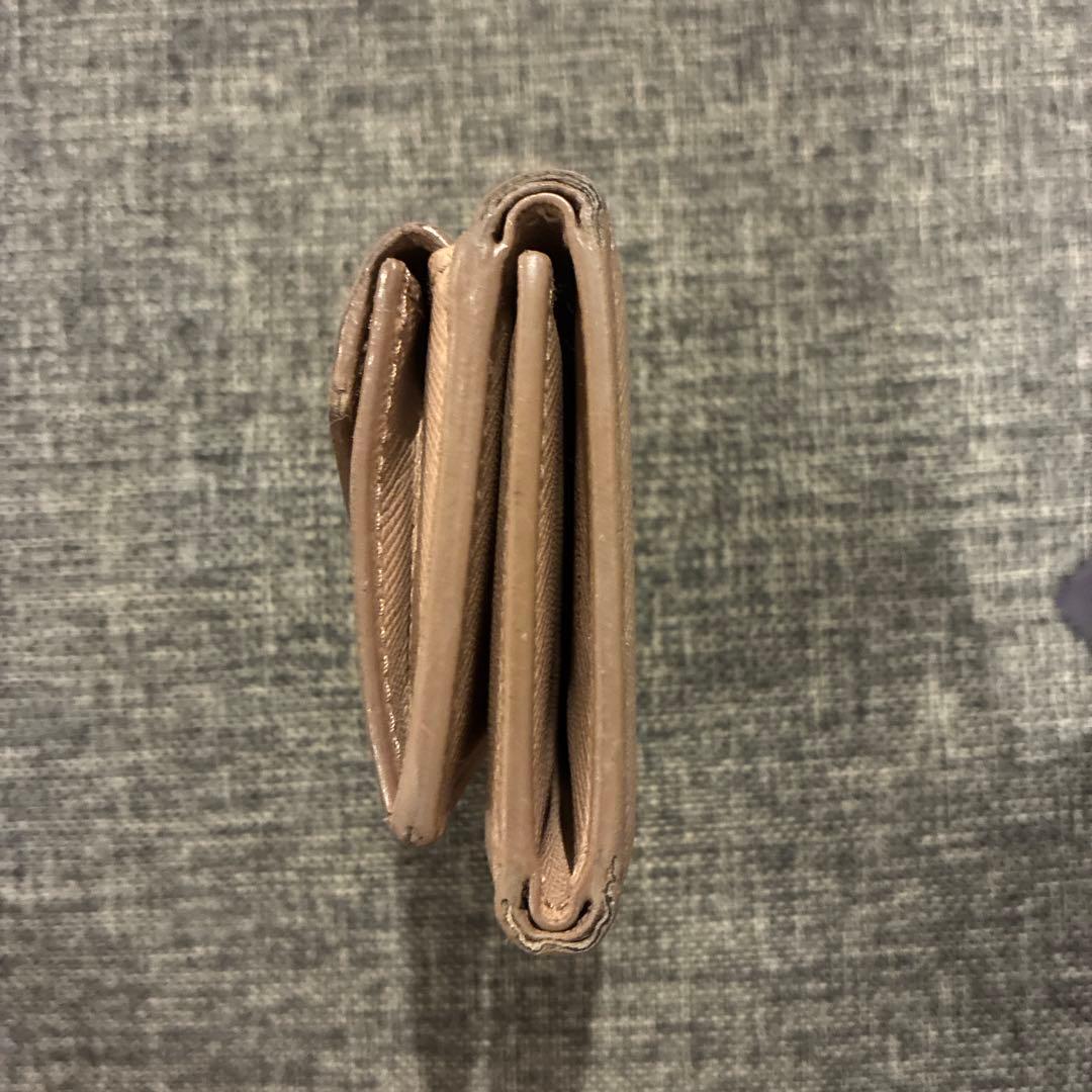 最終値下げ【正規品】PRADA サフィアーノレザー 三つ折り財布 ベージュ