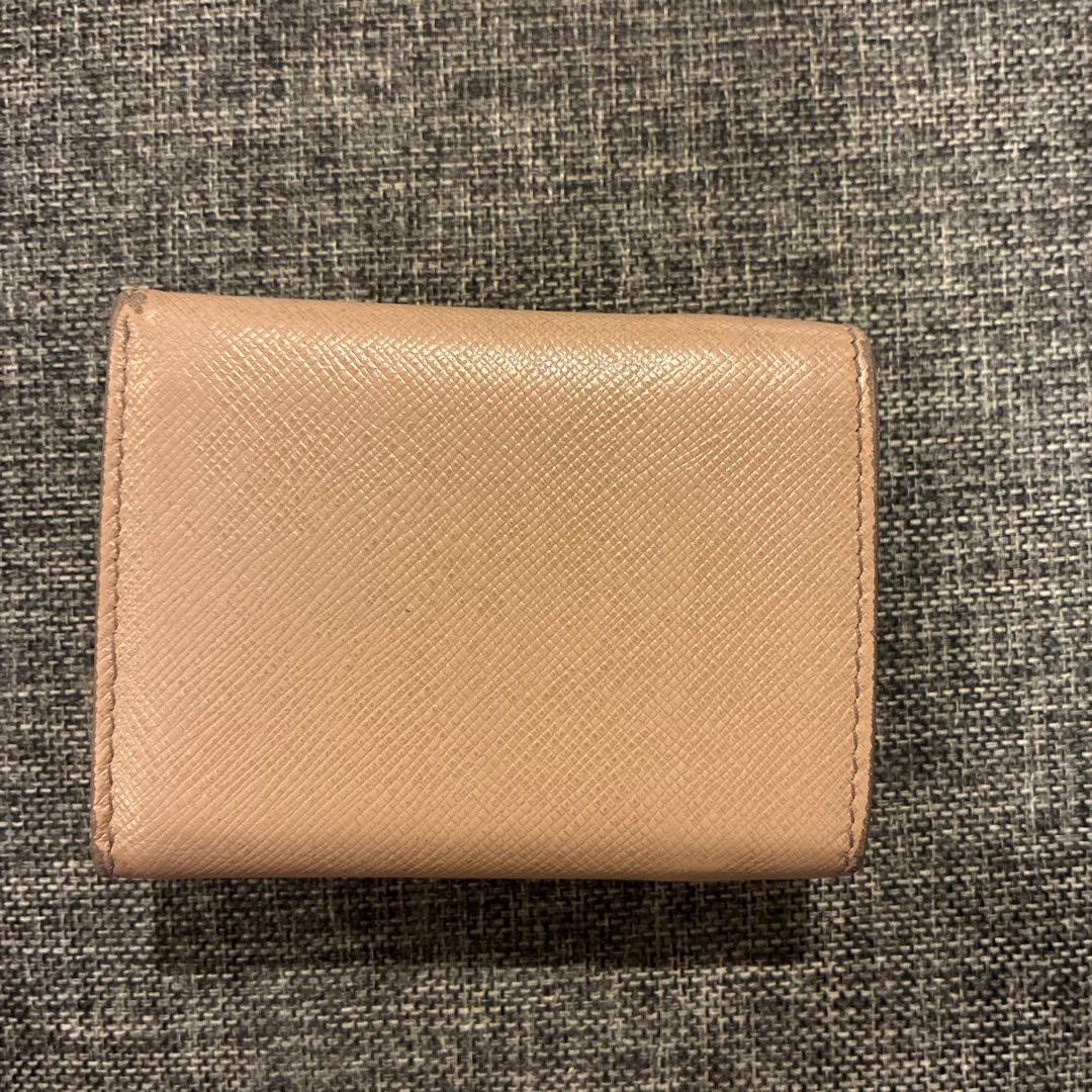 最終値下げ【正規品】PRADA サフィアーノレザー 三つ折り財布 ベージュ