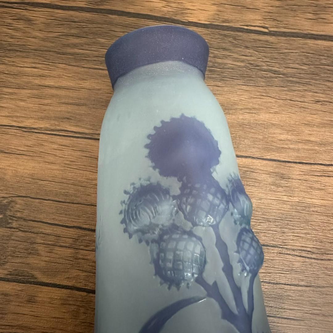 【証明書】 エミールガレ　芥子紋　　花瓶　技法スフレ　被せガラス　高さ28cm