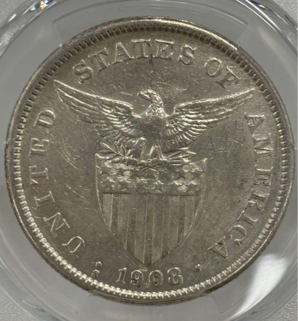 1908-S 年 アメリカ領フィリピン女性立像 火山 乙女PCGS鑑定