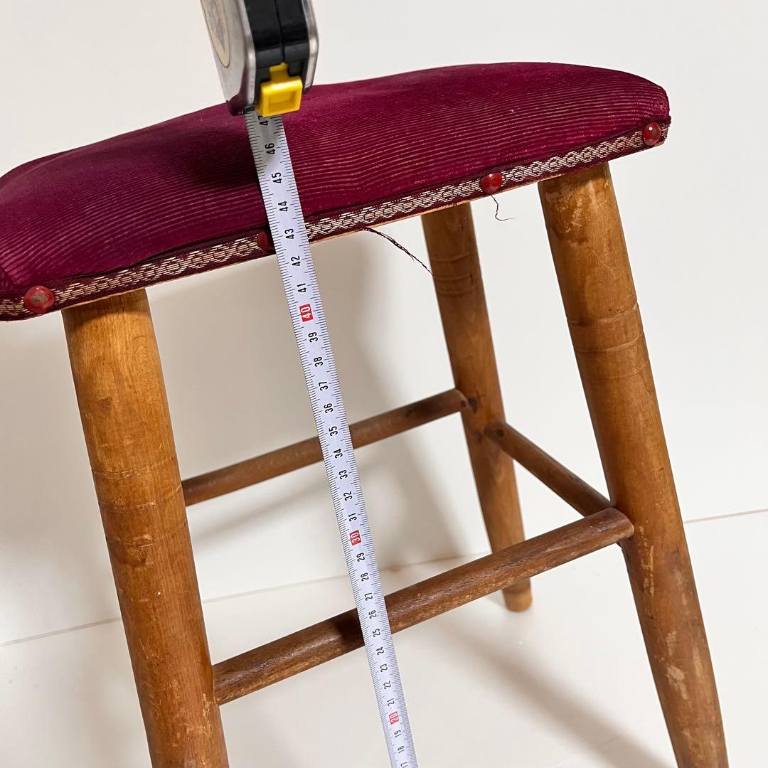 【大人気・ビンテージ】ミシン専用 スツール ベルベット 昭和レトロ