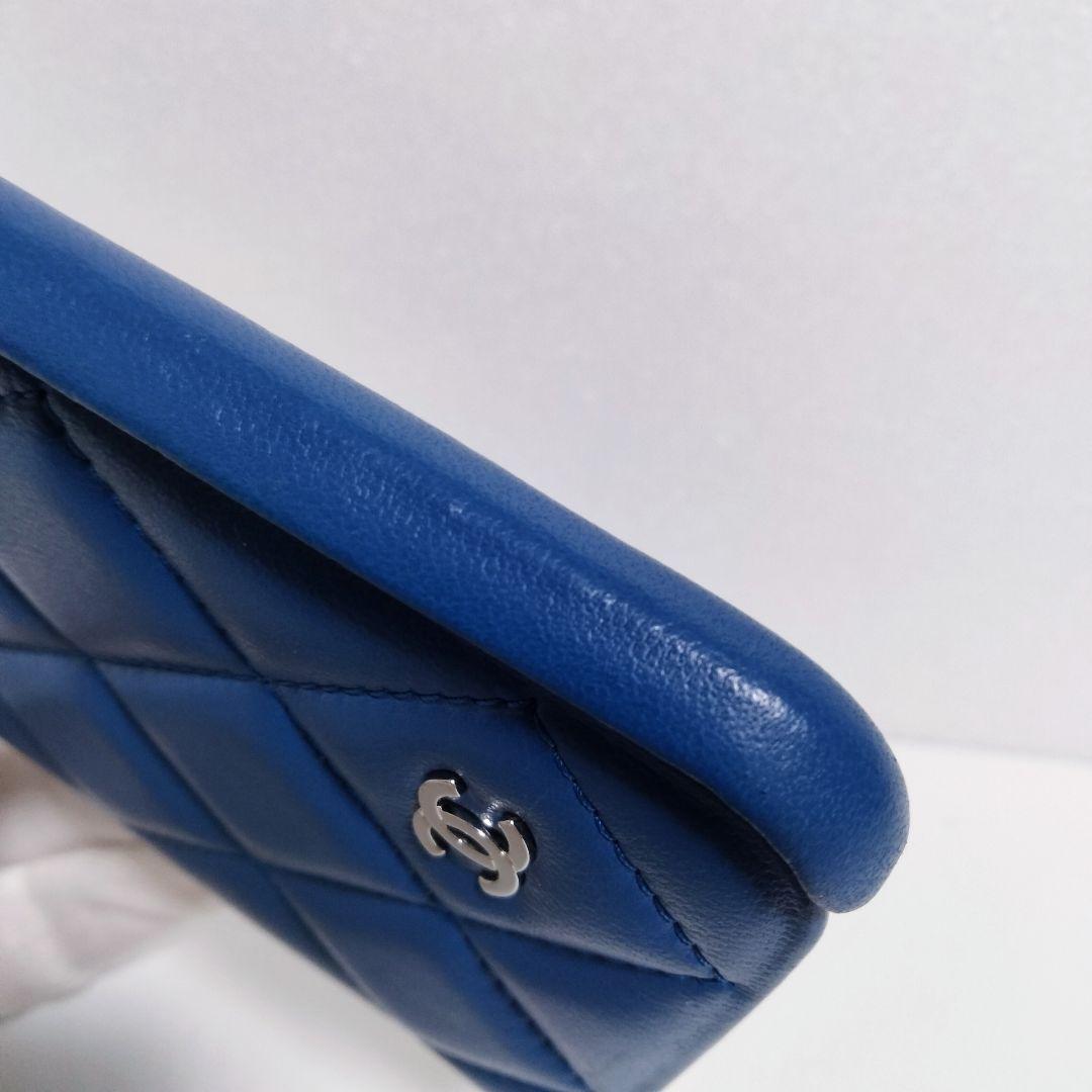 【CHANEL】シャネル マトラッセ iPhone X.XS ケース ブルー