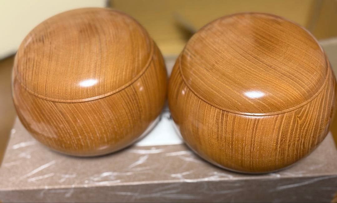 本蛤碁石 月印 34号 那智黒 ケヤキ特大碁笥 碁石 囲碁 美品 欅