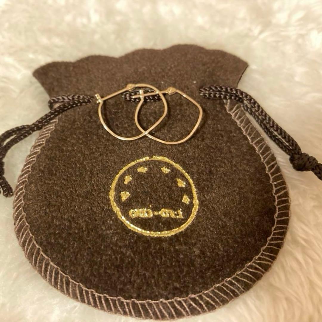 cui-cui キュイキュイ　ゴールドウェーブスナップフープピアス　K10YG