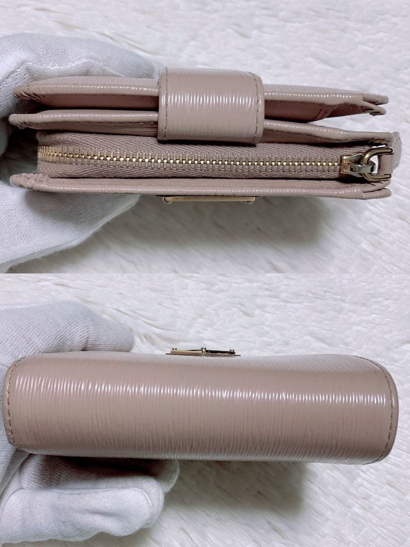 ♡美品♡プラダ 二つ折り財布 サフィアーノレザー 三角ロゴ L字ファスナー