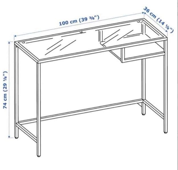 【開封のみ未使用】IKEA ヴィットショー ラップトップテーブル デスク　ガラス