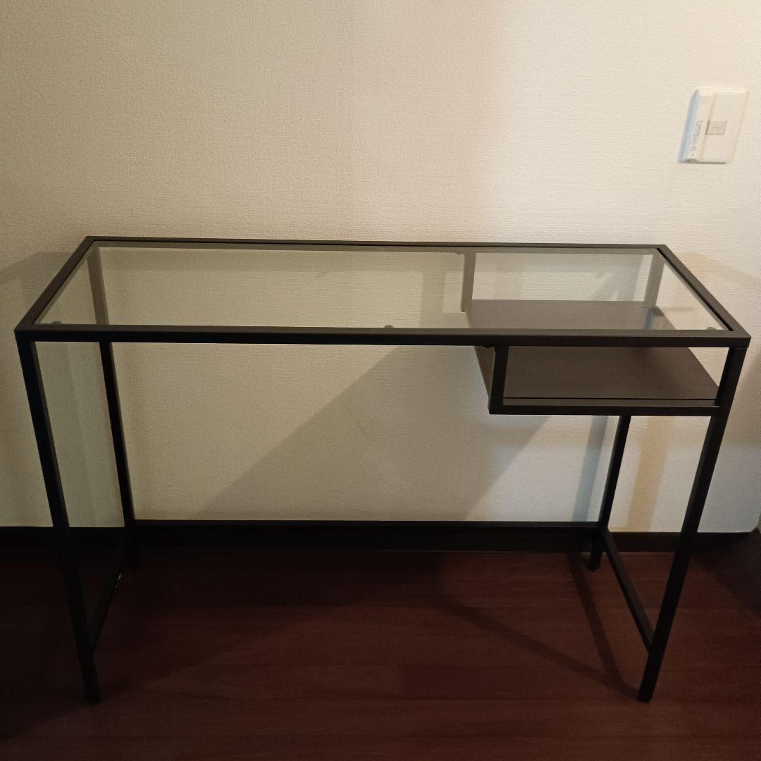 【開封のみ未使用】IKEA ヴィットショー ラップトップテーブル デスク　ガラス