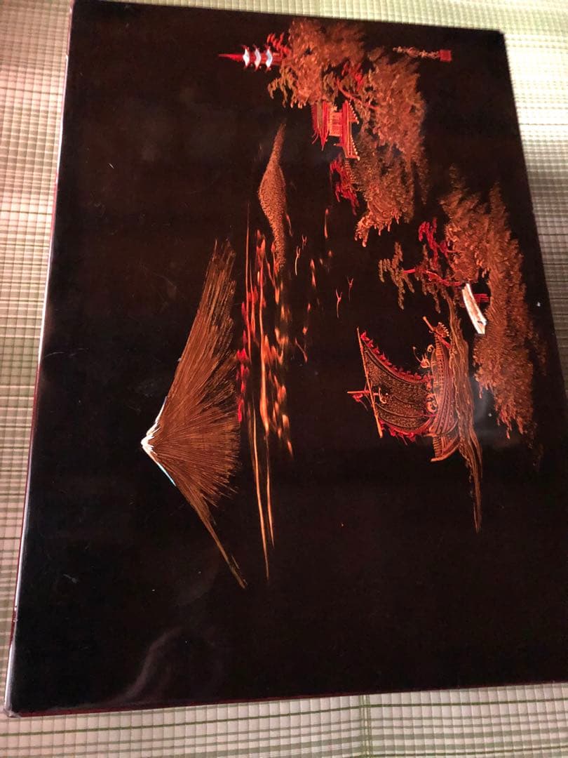 アンティーク家具　座卓 ちゃぶ台 風景画デザイン　豪華　レトロ