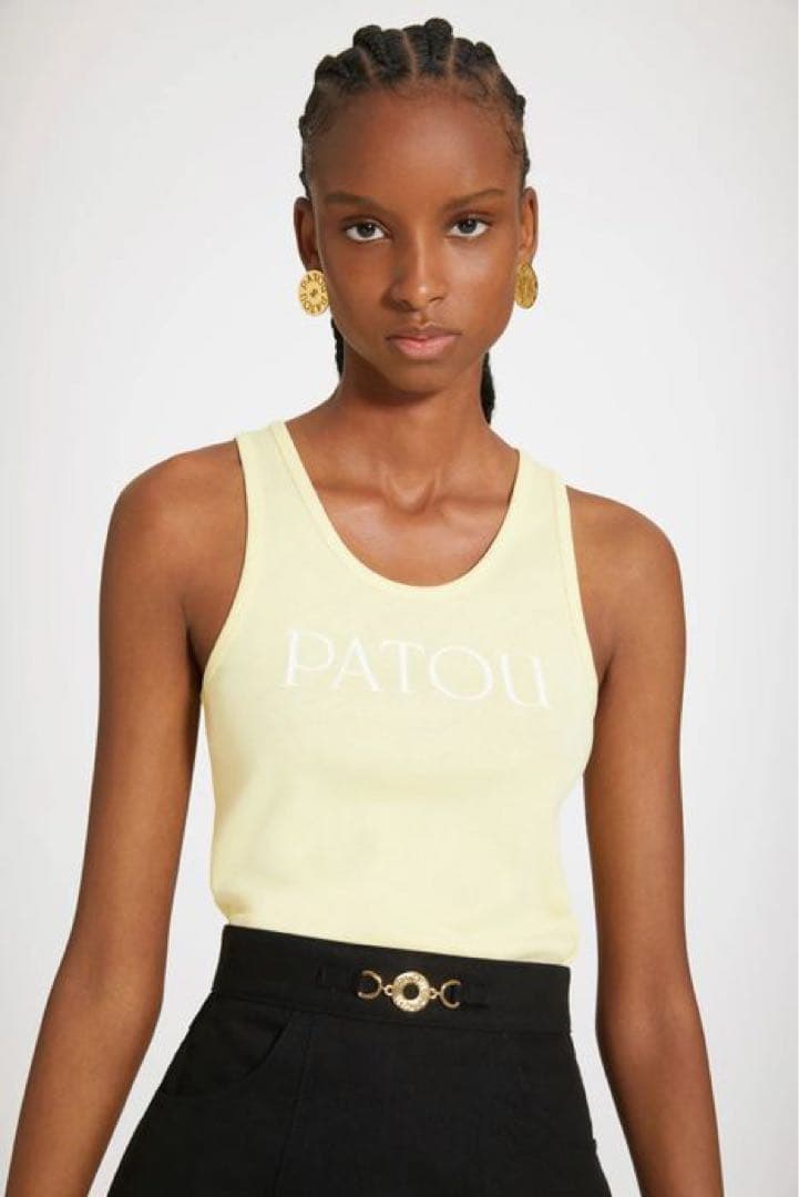 PATOU　オーガニックコットン タンクトップ　イエロー　XS