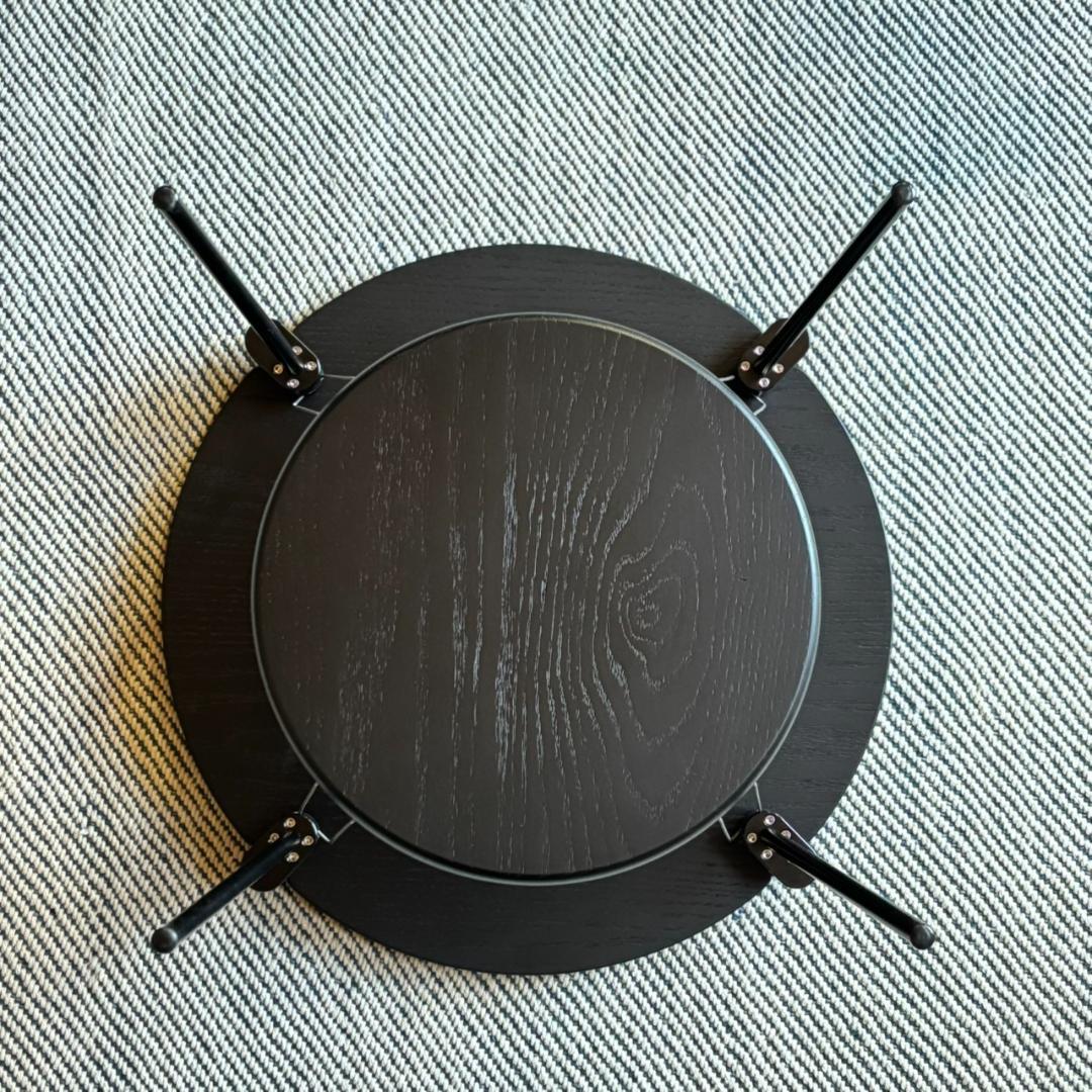 【未使用】hxo design ラウンドテーブル 黒 専用アンダートレイ付