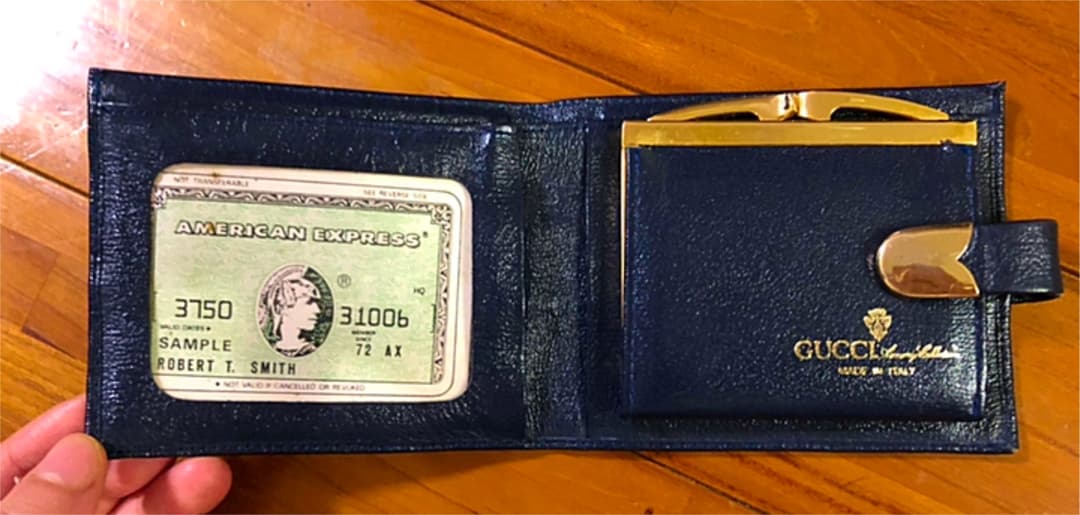 GUCCI 折り財布 美品 ネイビー