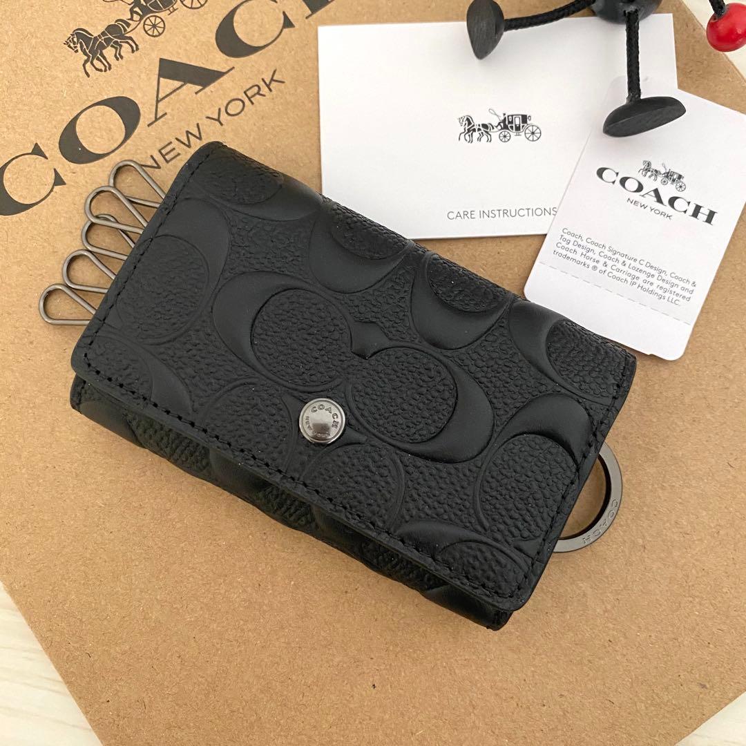 新品 COACH コーチ キーケース ブラック キーケース