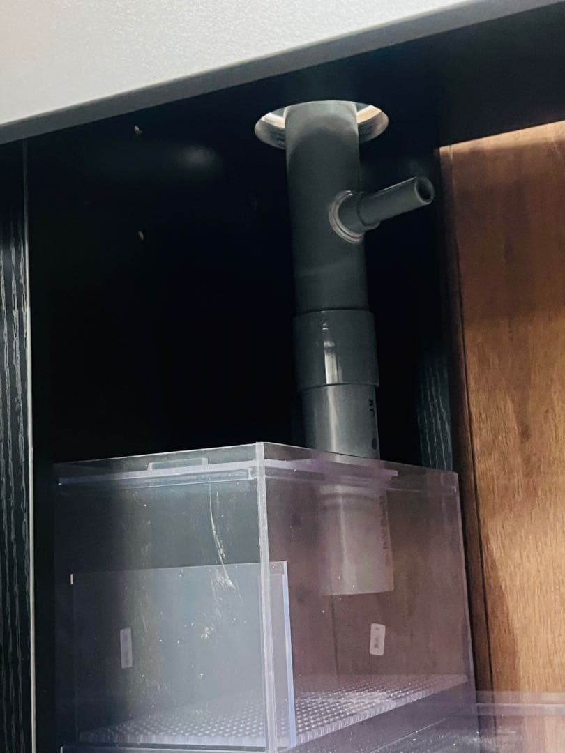 600×450x450x㎜オールガラスオーバーフロー水槽セット　ブラックシリコン