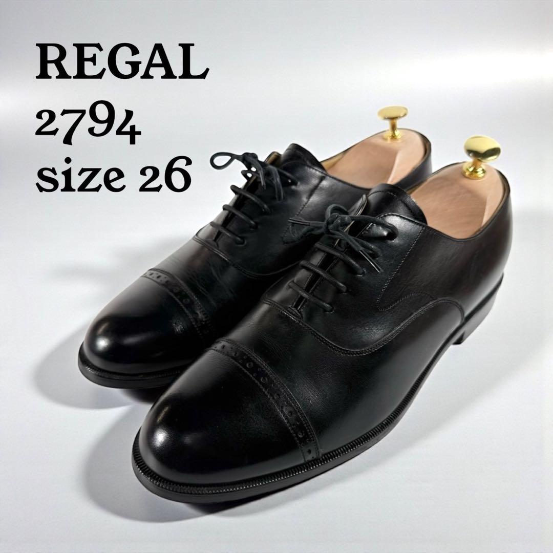 【極美品】REGAL リーガル〈2794〉ストレートチップ（26）革靴　黒