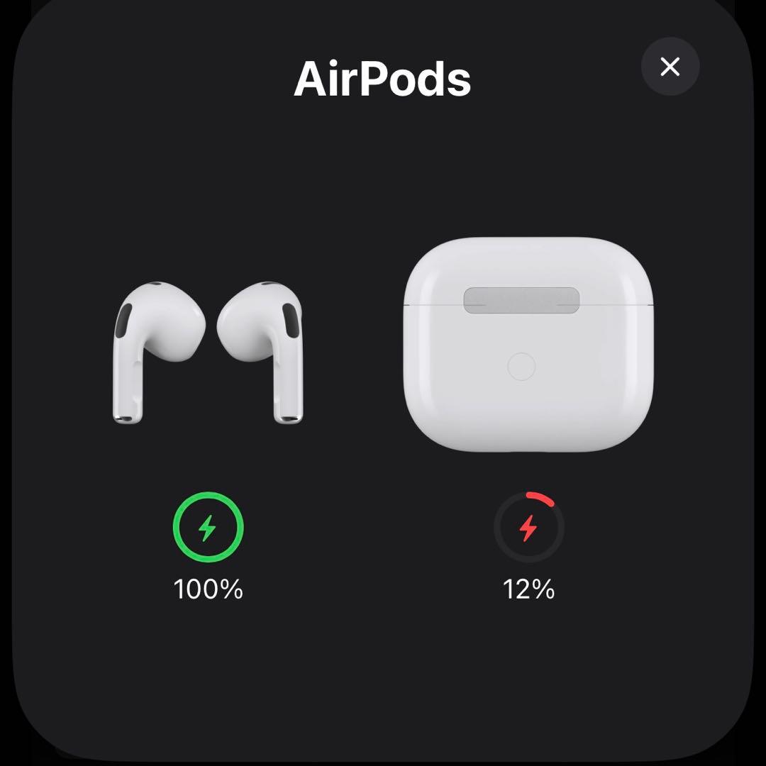 AirPods3充電ケース付き・両耳・箱あり・動作確認済み・充電コードのみ未使用
