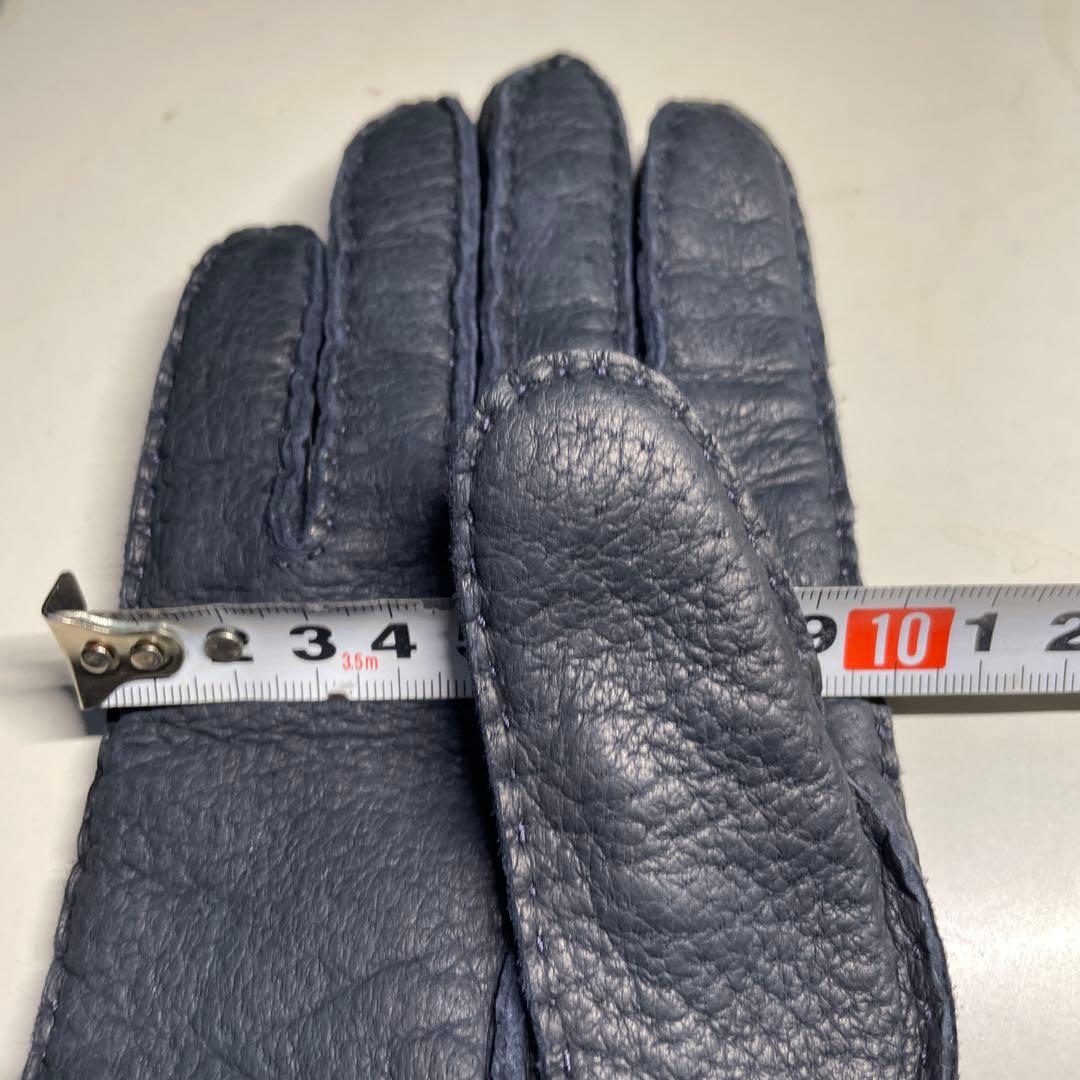 MEROLA ペッカリー革 ネイビー（紺色）ライニング有り　カシミア100%