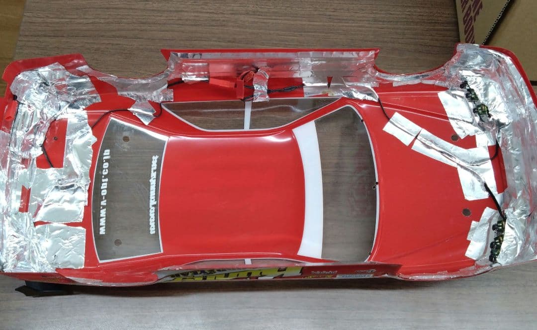 【RIO】 RCカー ボディ レッド カーボンファイバー風