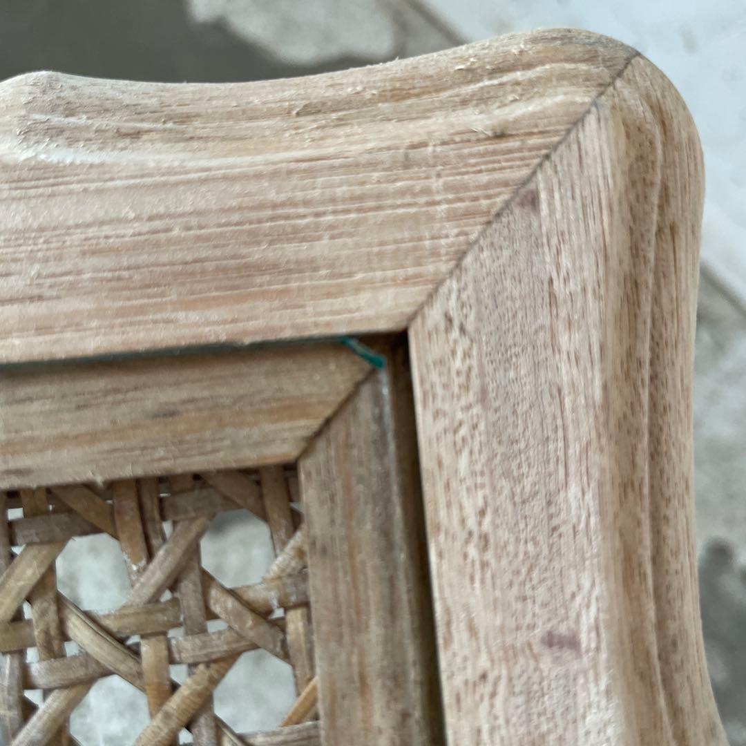 ガラストップサイドテーブル ガラストップベッドサイドテーブル　小　猫脚　剥離