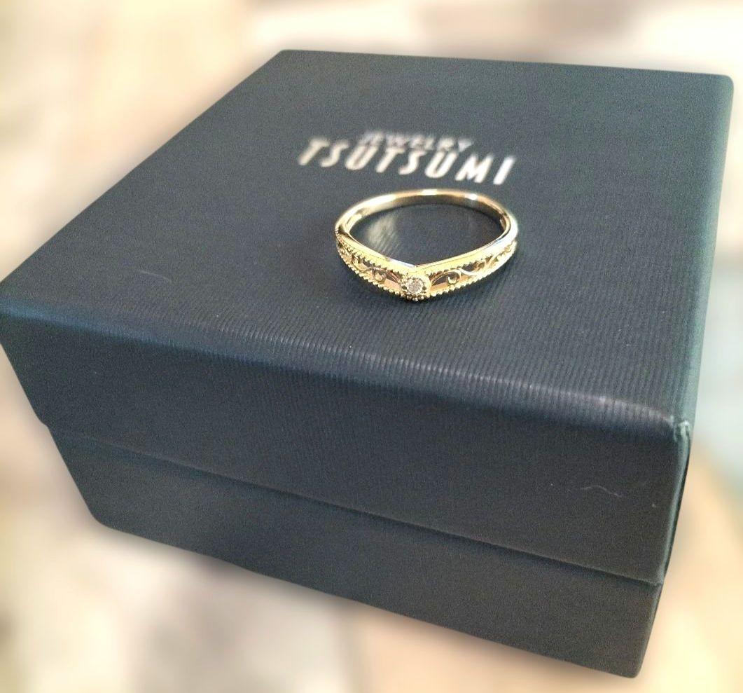 り*認様 TSUTSUMI【ツツミ】K10イエローゴールドダイヤモンドリング　8