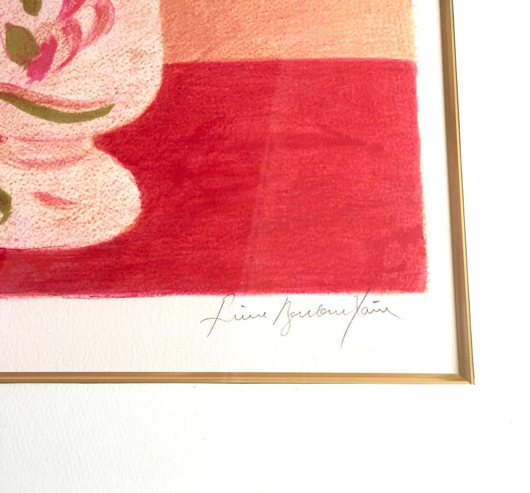 Pierre Bonconpainピエールボンコンパン 赤いアネモネ リトグラフ